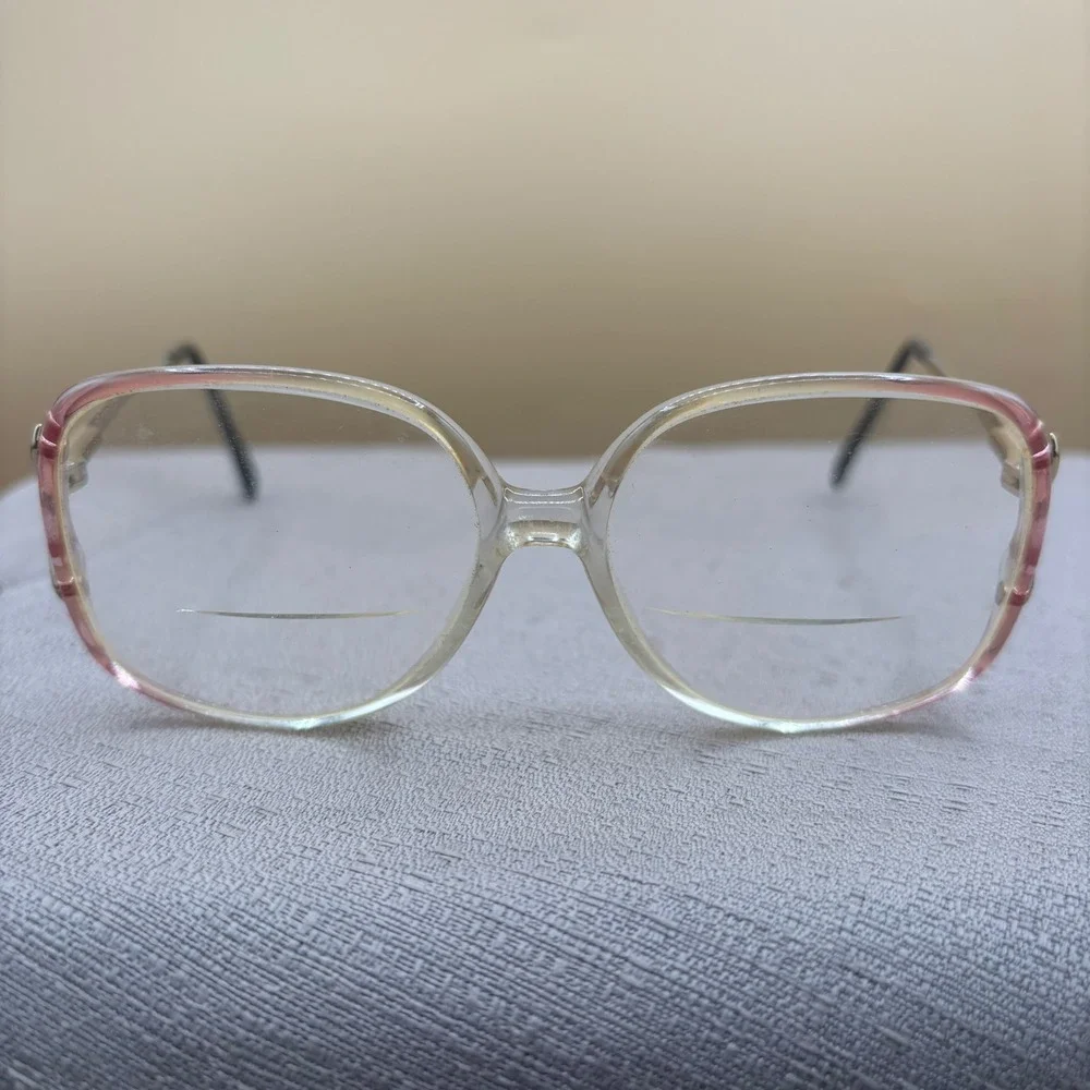 Luxottica Colleen Eyeglasses Women OS Pink Clear Gradient Vintage Librarian-core